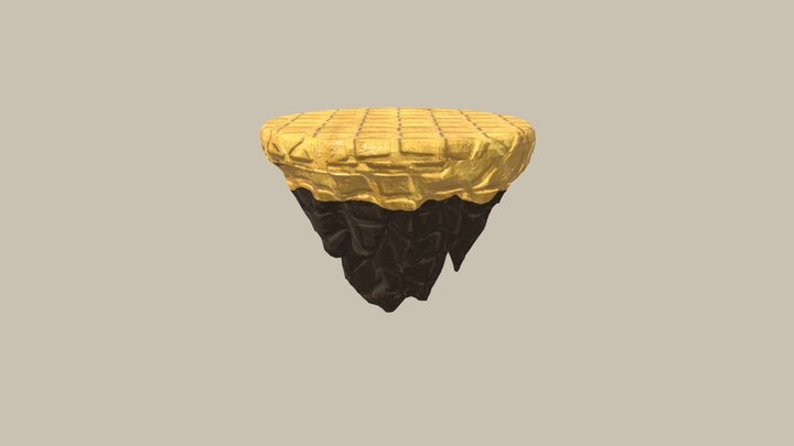 Floating Waffle Island 3D Model