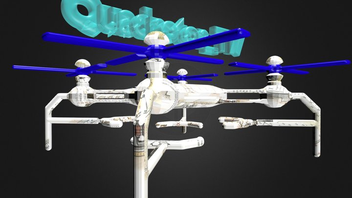 flyers_quad1rotorTuret17bend4 3D Model