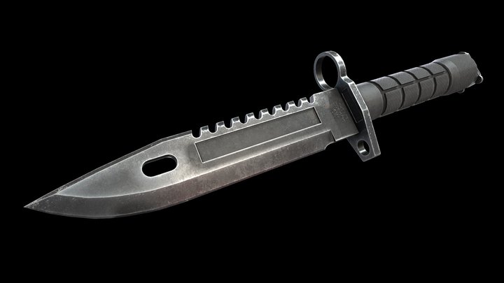 M9 Bayonet Knife Low Poly Game Ready Asset 3D Model