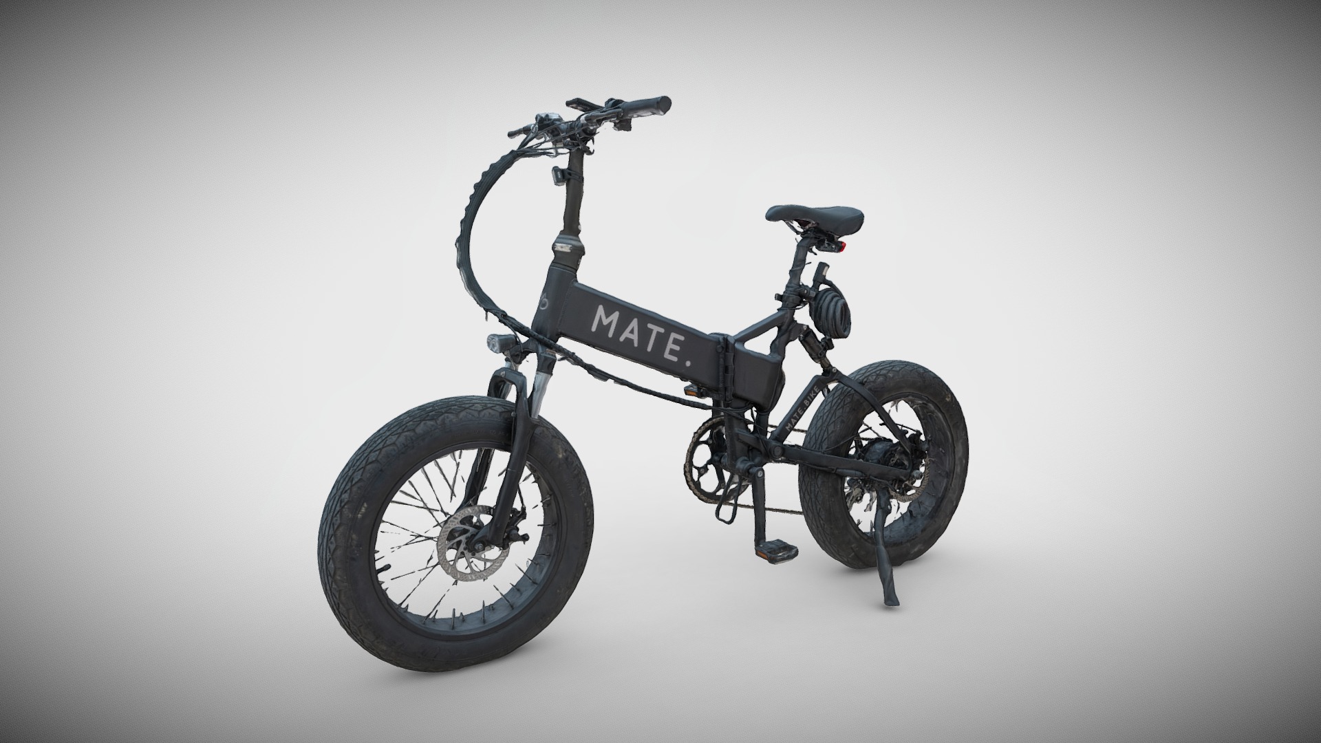 3D model Mate X Electric Bike - This is a 3D model of the Mate X Electric Bike. The 3D model is about a black and white mountain bike.