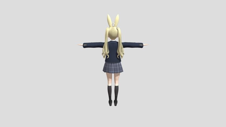 School Girl Bunny 3D Model