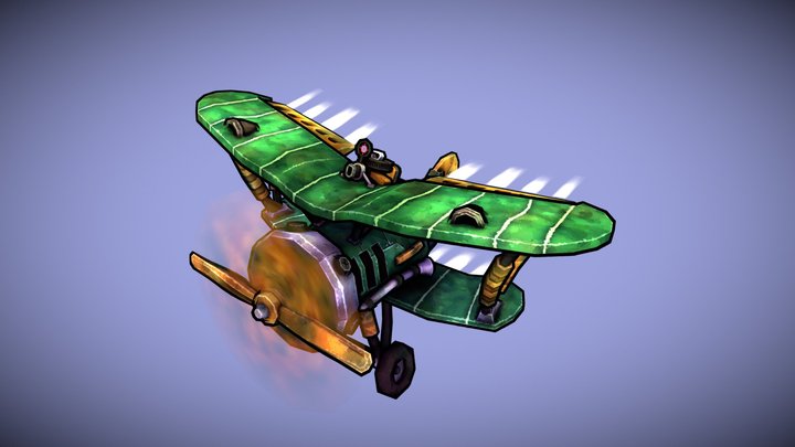 DAE Stylized Plane: Polikarpov I5 3D Model