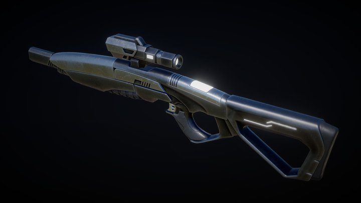 PM-57R Rifle 3D Model