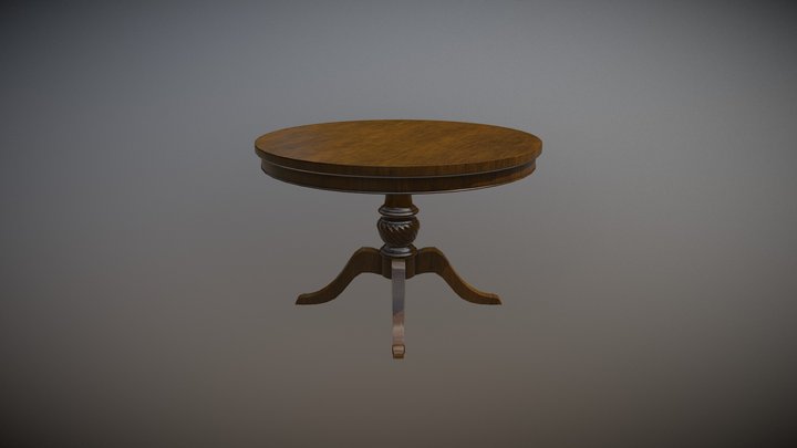 Rounded table 3D Model
