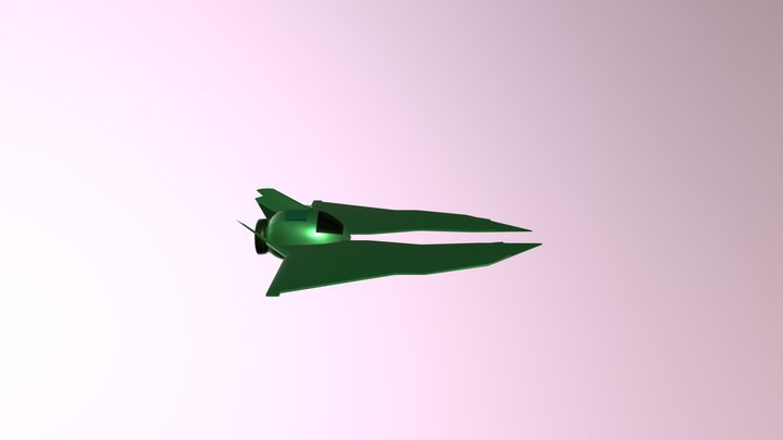 Lowpoly Green Racing Spaceship 3D Model