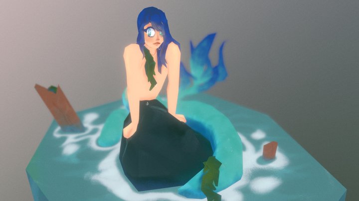 mermaid and her old friend 3D Model