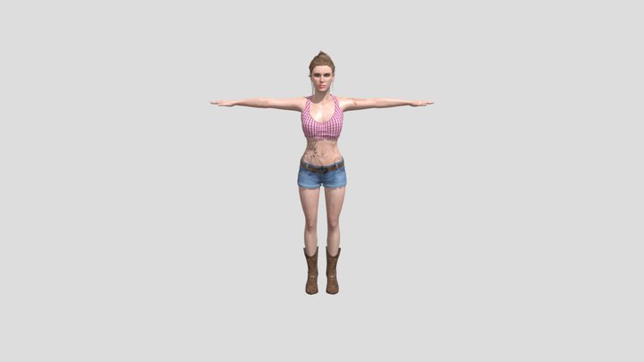 Country Girl 3D Model