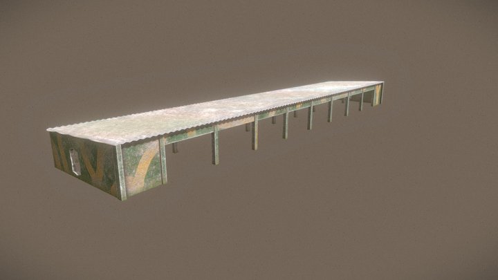 Soviet military garage 3D Model