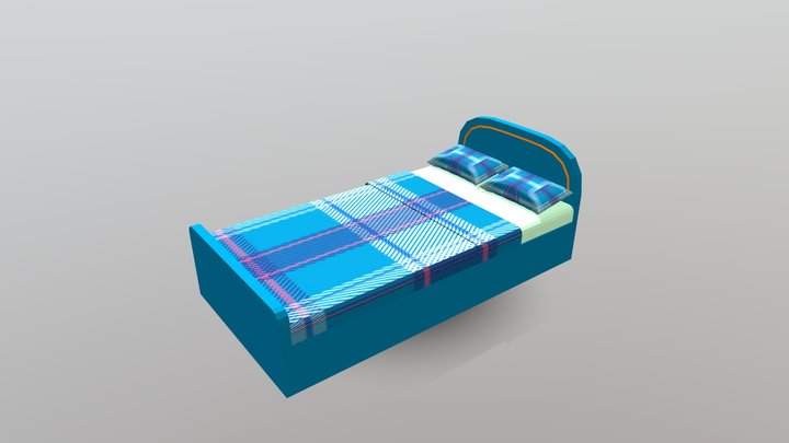 Bed and Pillow 3D Model