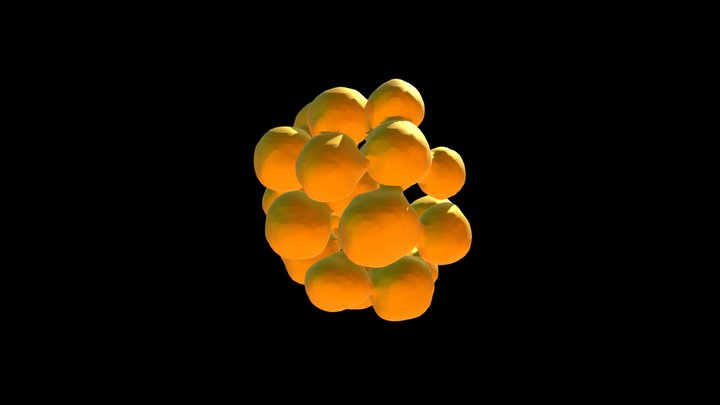Cluster of Gold Nanoparticles 3D Model