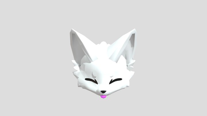 white furry cat 3D Model