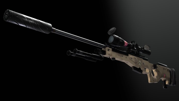Sniper rifle - AWR Mk III 3D Model