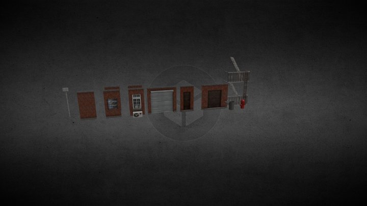 New York PS1 Style Modular Building Set 3D Model
