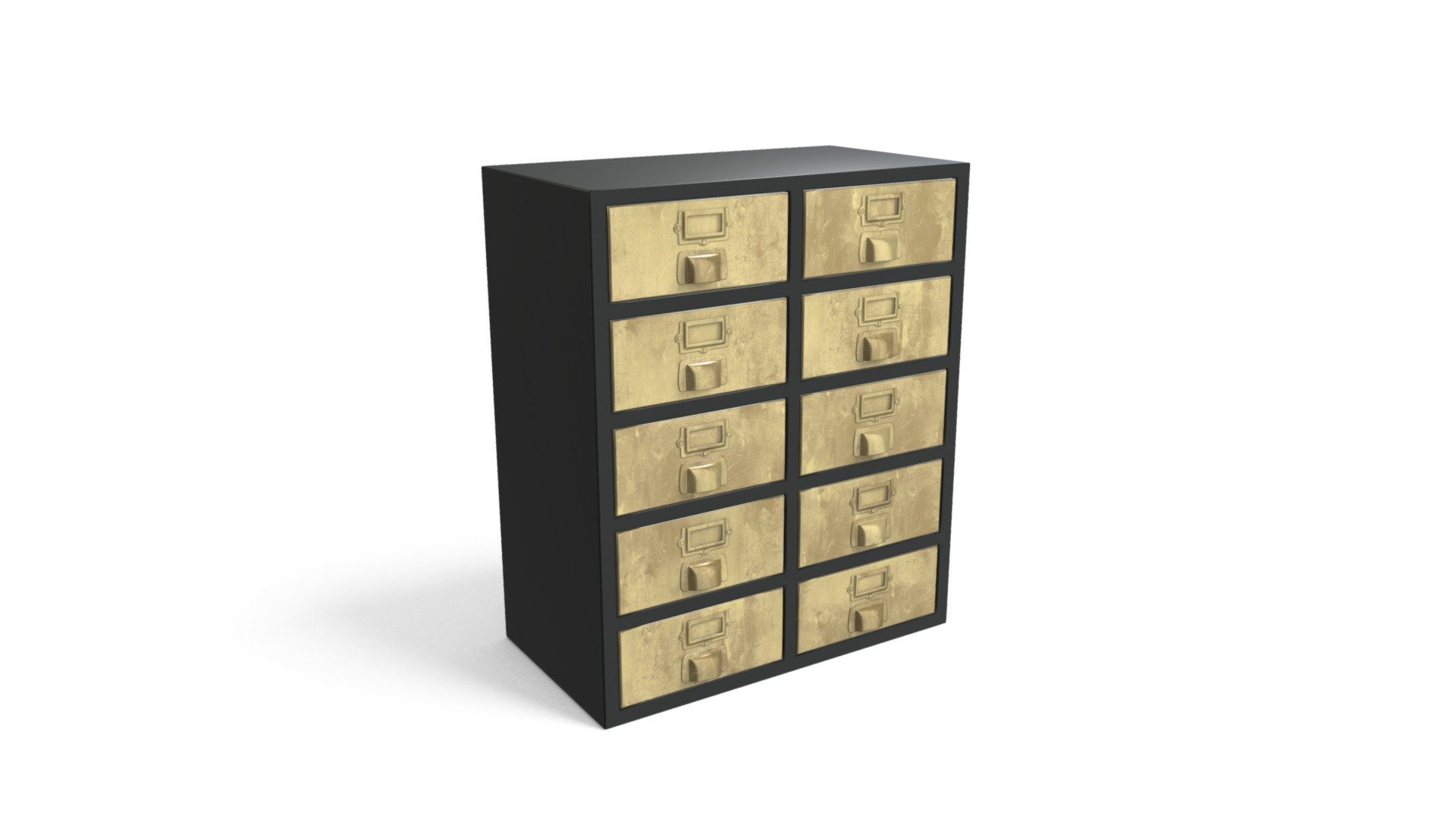 Stow Large Storage Unit, Brass Download Free 3D model by