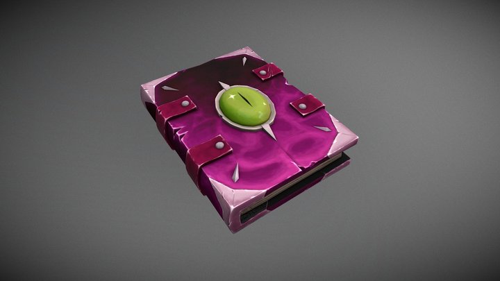 Hand-Painted Fantasy Book 3D Model