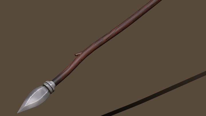 Cartoon Painted Spear 3D Model