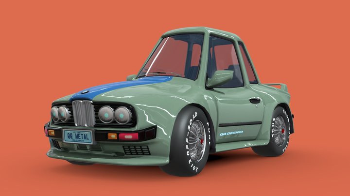 Carton-car-BMW E30 3D Model