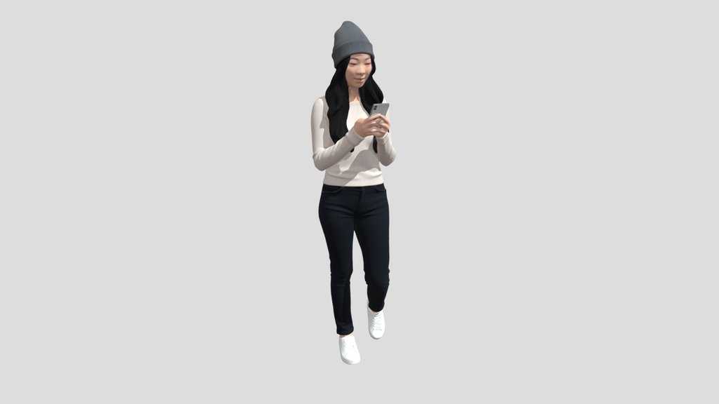Casual Winter Look with Smartphone