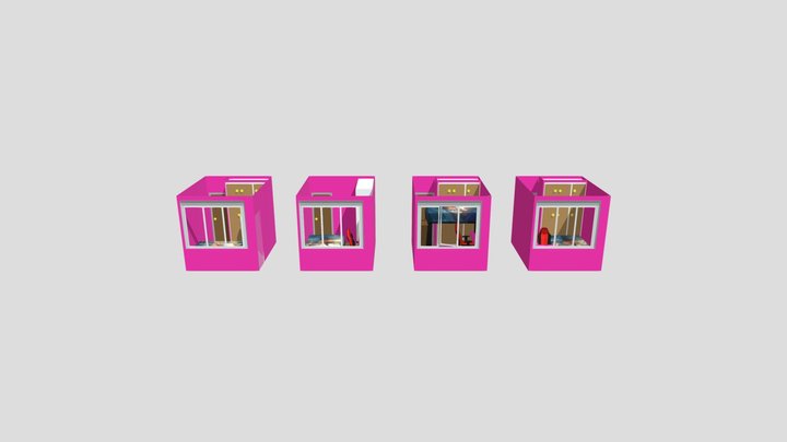 Low Poly Room Set – Assembled Examples – Modelo 3D gratuito STL