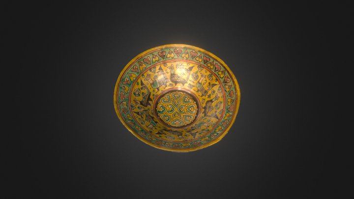 黄地多彩鳥文鉢 3D Model