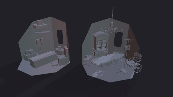 Iosefka Clinic blockout - Bloodborne fanart 3D Model