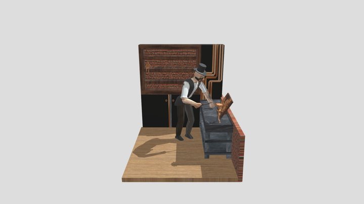 Steampunk Engineer Basic Model and Environment 3D Model