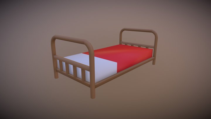 Lowpoly bed 3D Model