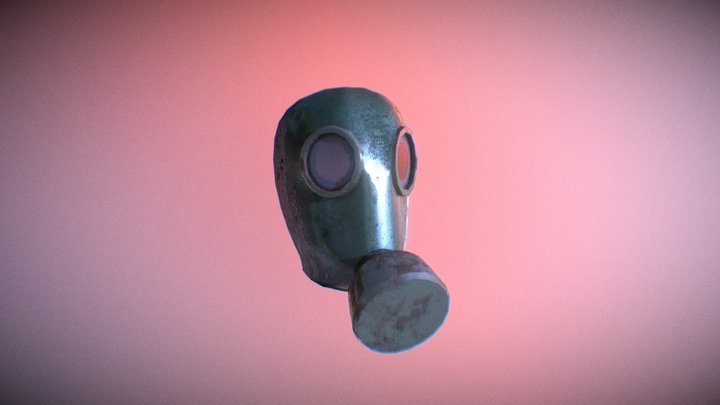 Low-Poly (minimal) Gas Mask 3D Model