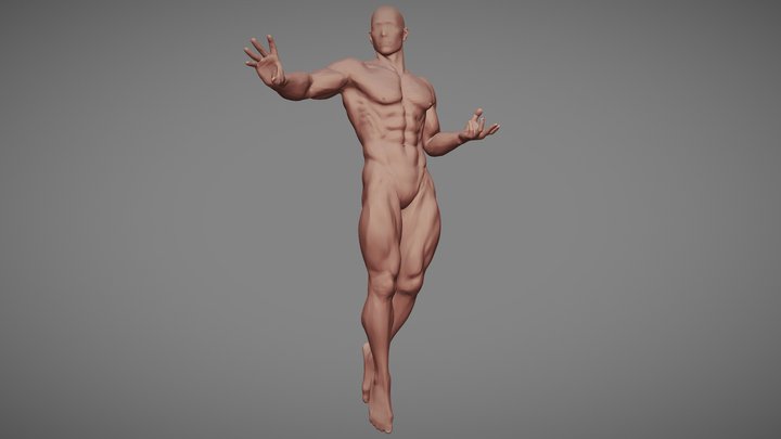 Superhero Figure Pose 4 3D Model