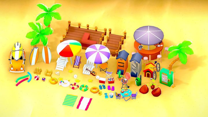 Beach-Games-Mega-Package-2 3D Model