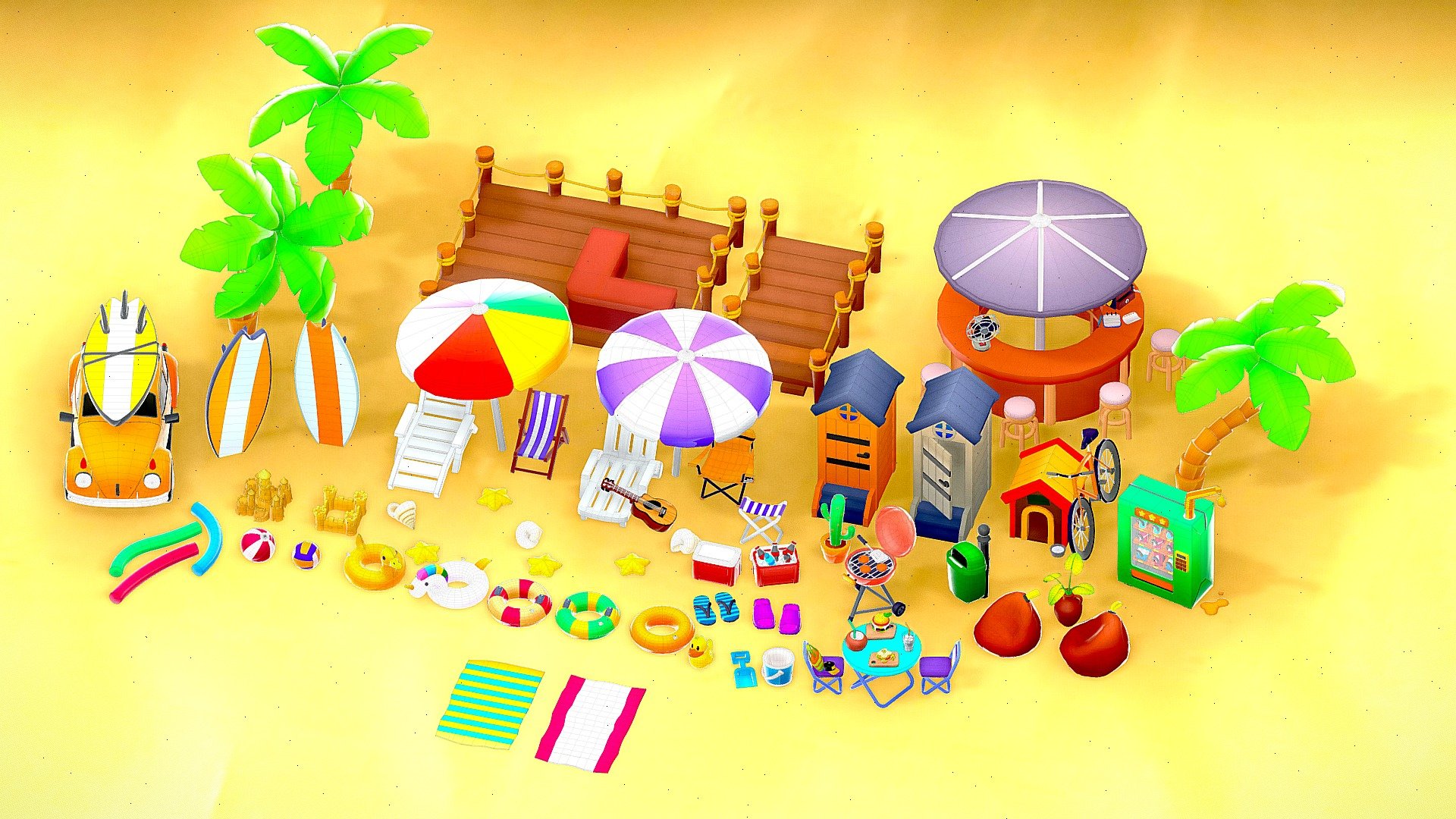 Beach-Games-Mega-Package-2 - 3D model by Look Games (@mustafakasap0 ...