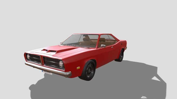 Classic Muscle Car 3D Model