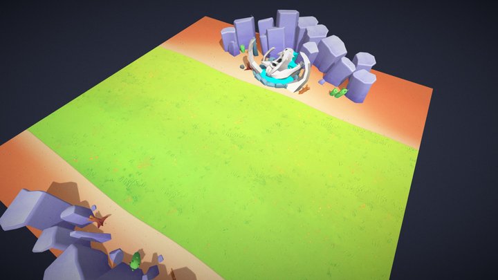 3D Low-Poly Tactical Forest Map for Mobile Games 3D Model