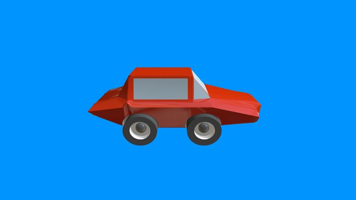 Low Poly Sport Car - Red 3D Model