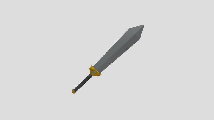 Espada Medieval Pequena Low Poly 3D Model