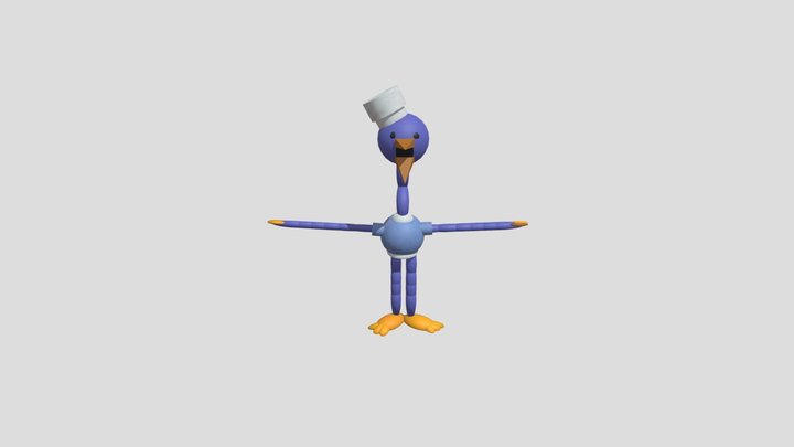 the blue duck (fnaf oc) 3D Model