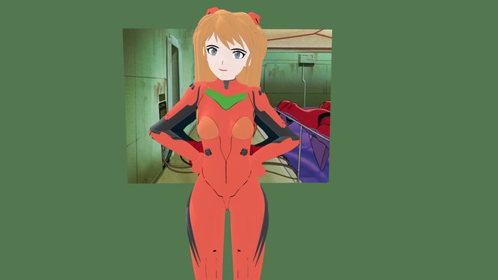 Asuka with the Eva Suit Rigged 3D Model