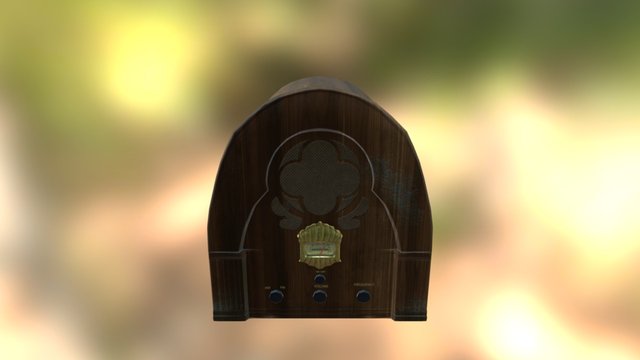 Antique Radio for Videogames 3D Model