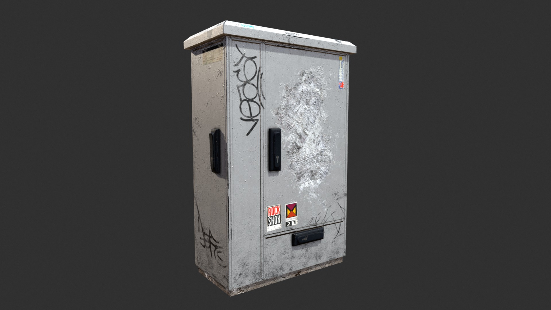 3D model Electric Box PBR - This is a 3D model of the Electric Box PBR. The 3D model is about a white rectangular object with a window.