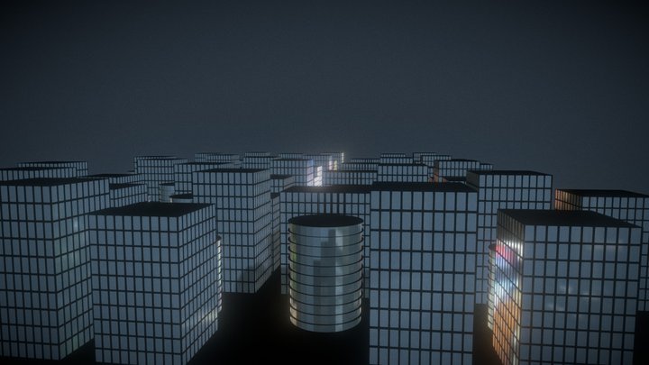 Low Poly City 3D Model