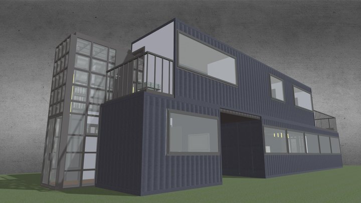 Container Home 3D Model
