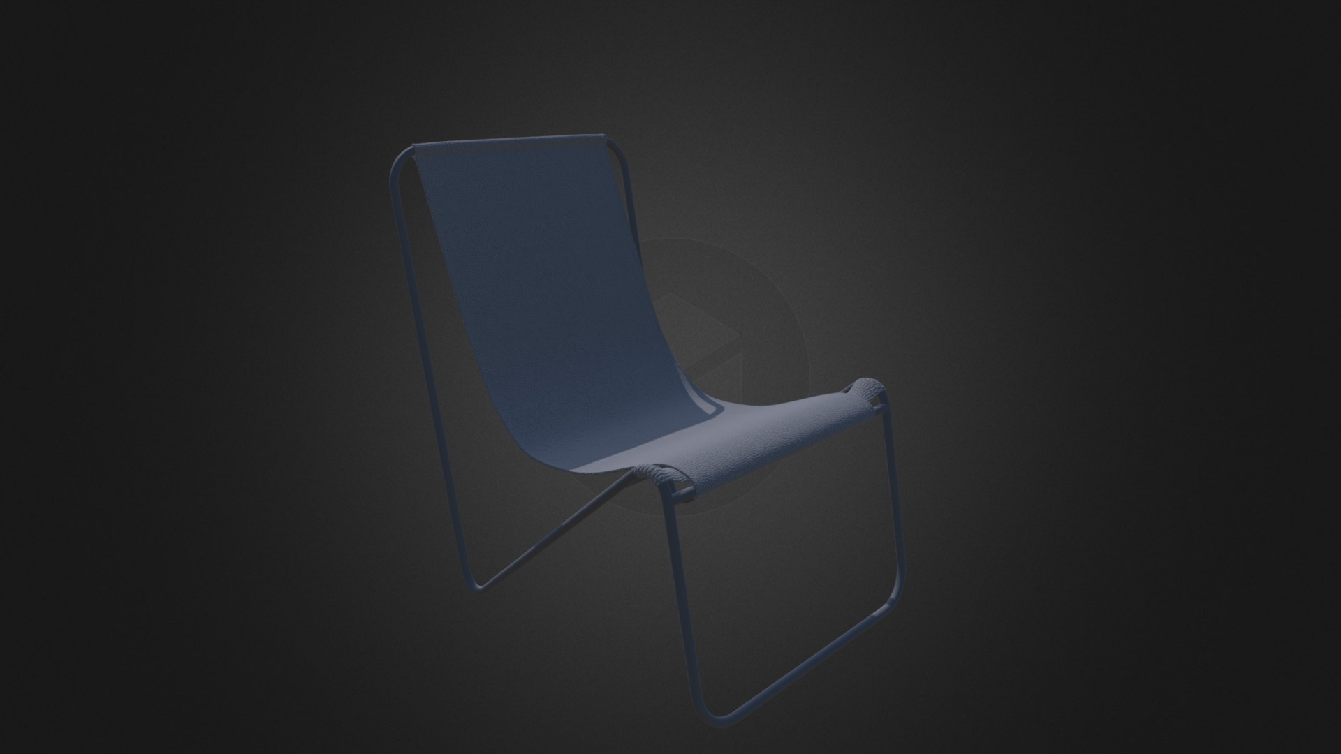 3D model Simple Metal Chair D Model - This is a 3D model of the Simple Metal Chair D Model. The 3D model is about a chair with a blue cover.