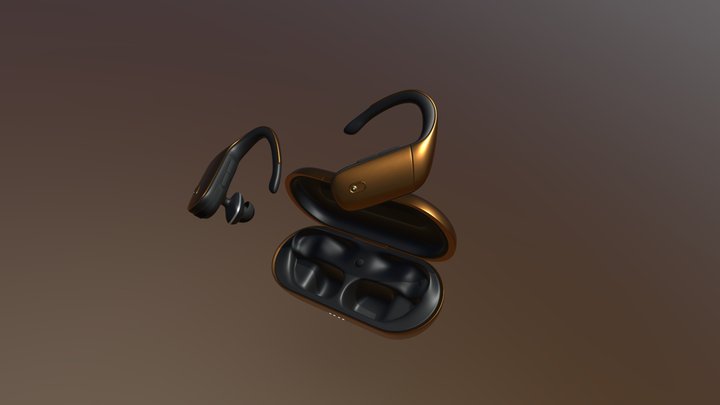 Headphones and case 3D Model