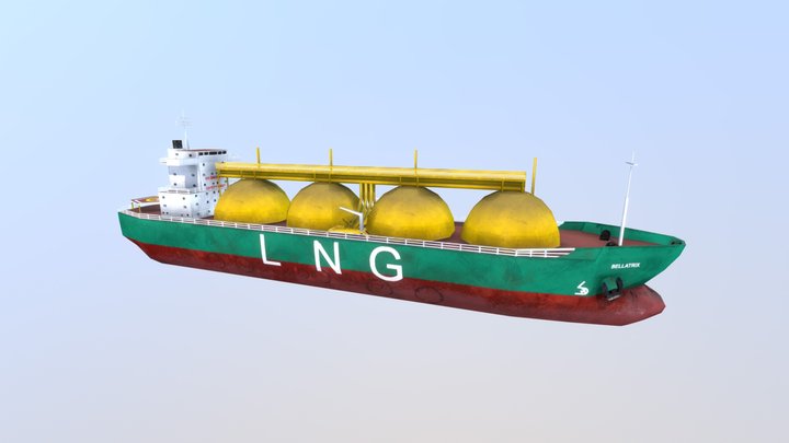 Liquefied Natural Gas Tanker Ship 3D Model