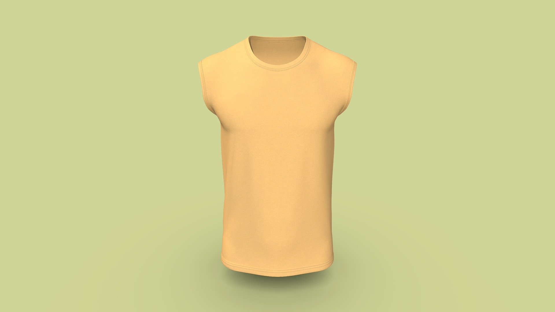 Sleeveless Casual T-Shirt with Round Neck 3D model