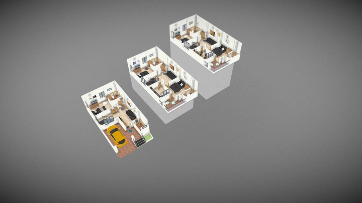 Mr. Deep Singh's 3-Level 3D Floor Plan 3D Model