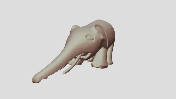 Wooden African object: an elephant 3D Model