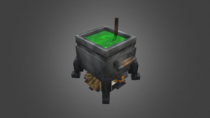 Minecraft Witch Cauldron 3D Model