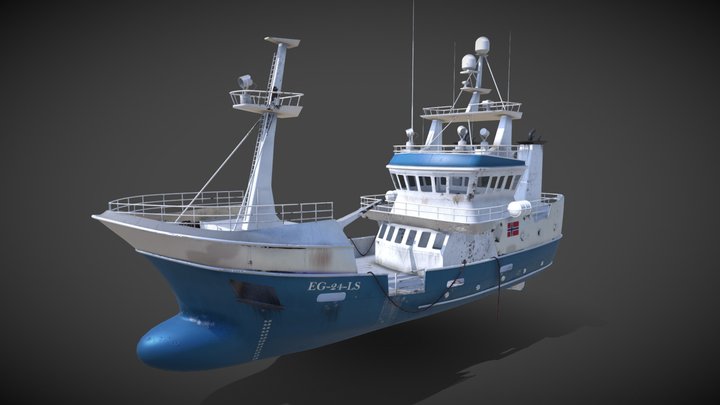 Norwegian Agder Fish Boat 3D Model