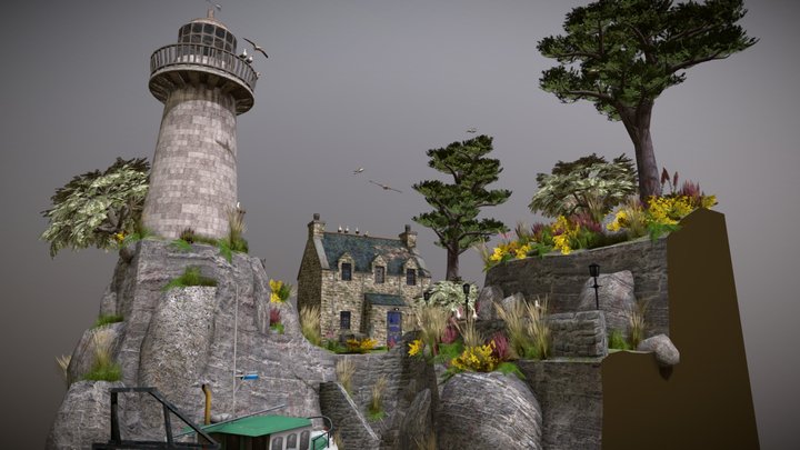DAE Diorama - By the Ocean 3D Model